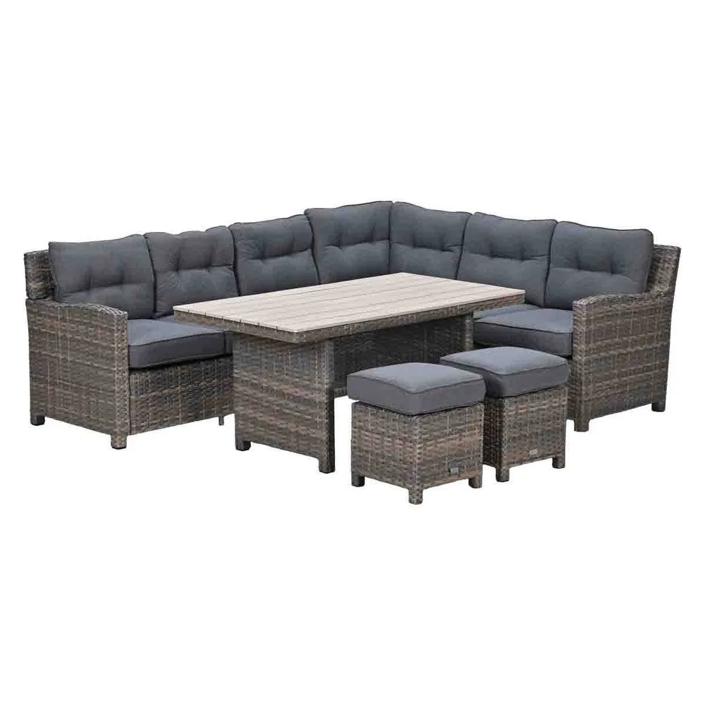 Garden Impressions Seagull lounge-diningset 5-delig rechts Havanna Sand - vooraanzicht