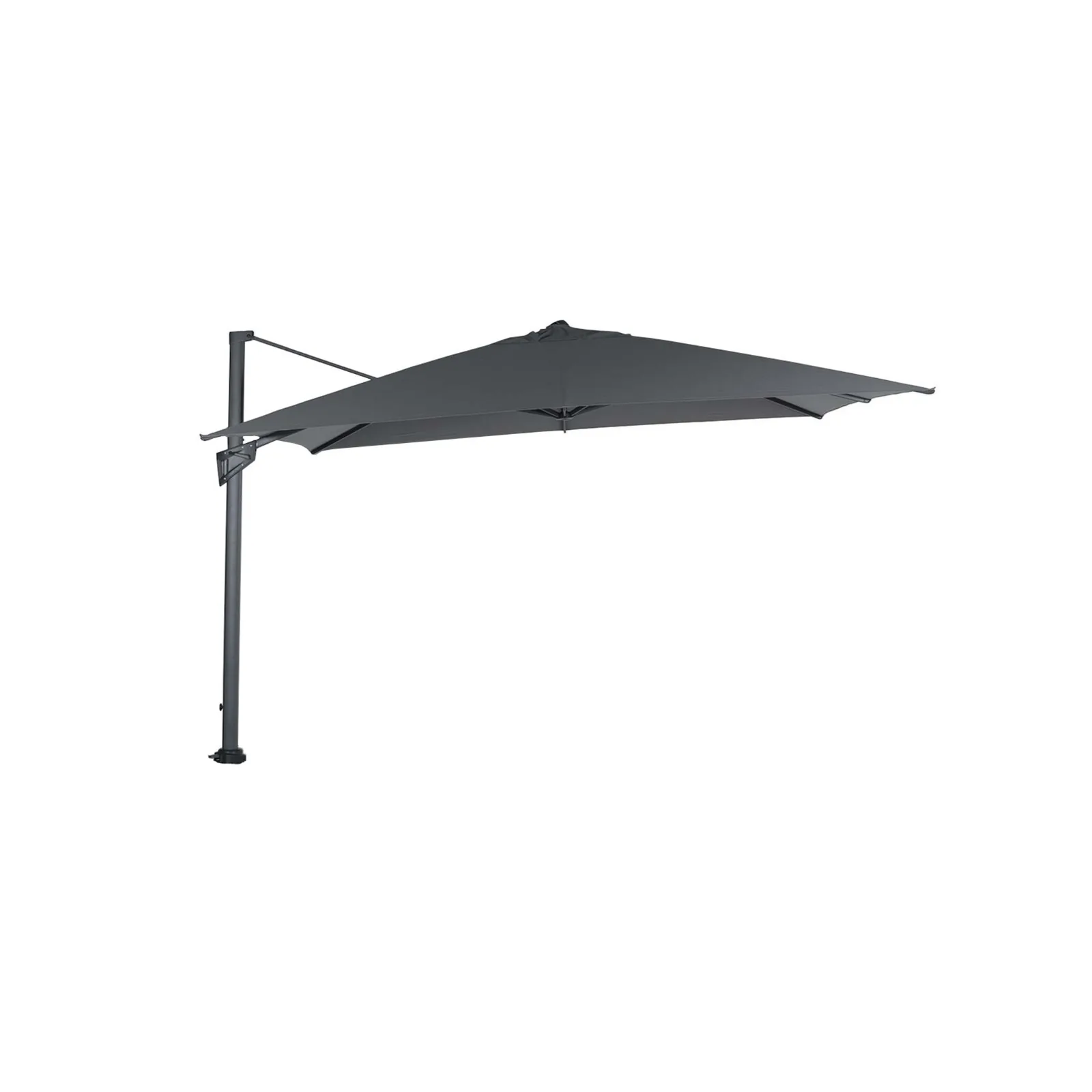 Hawaii King pole zweefparasol - 400x400 cm - carbon black - dark grey