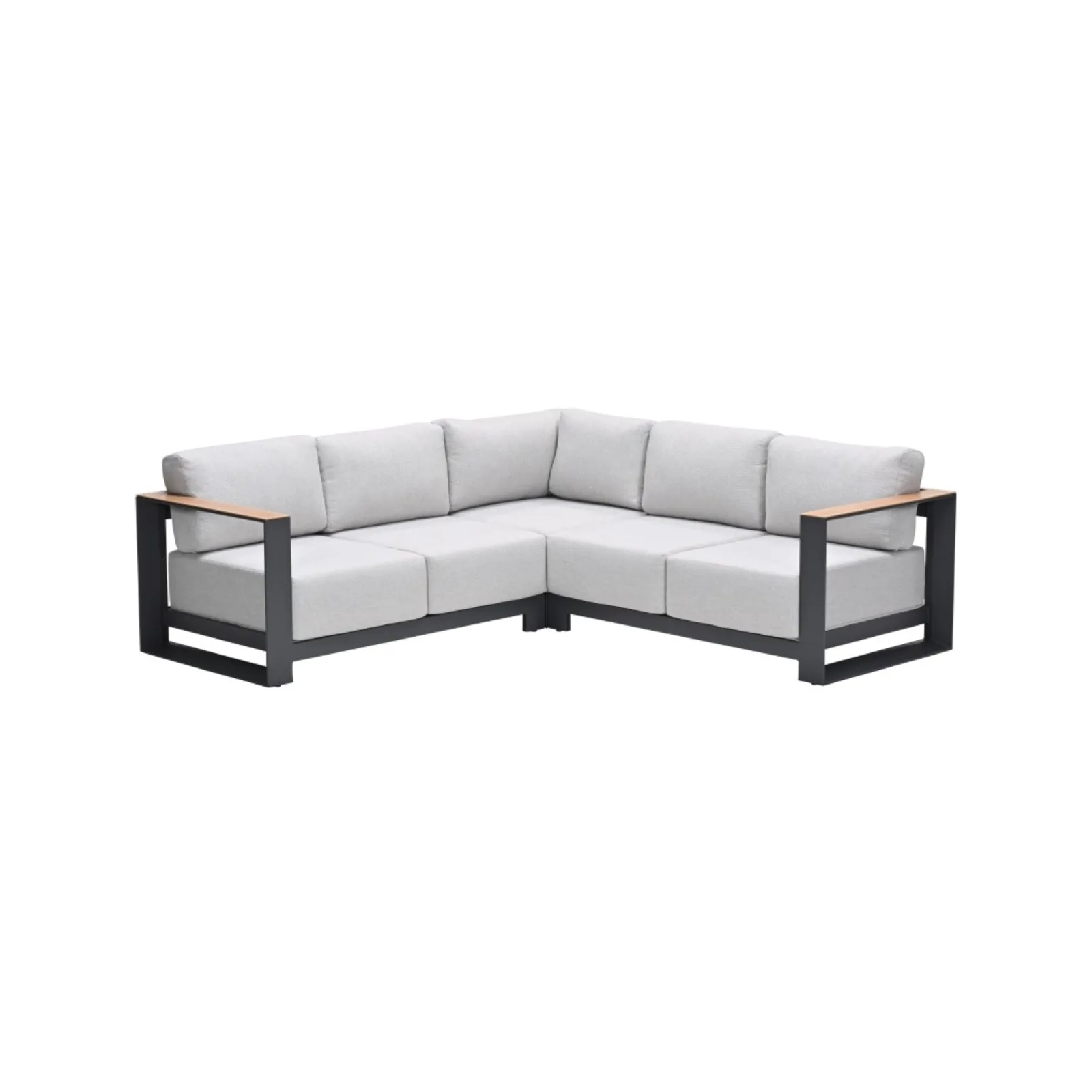 Levanto hoek loungeset - 3-delig - carbon black - valley sand - light teaklook
