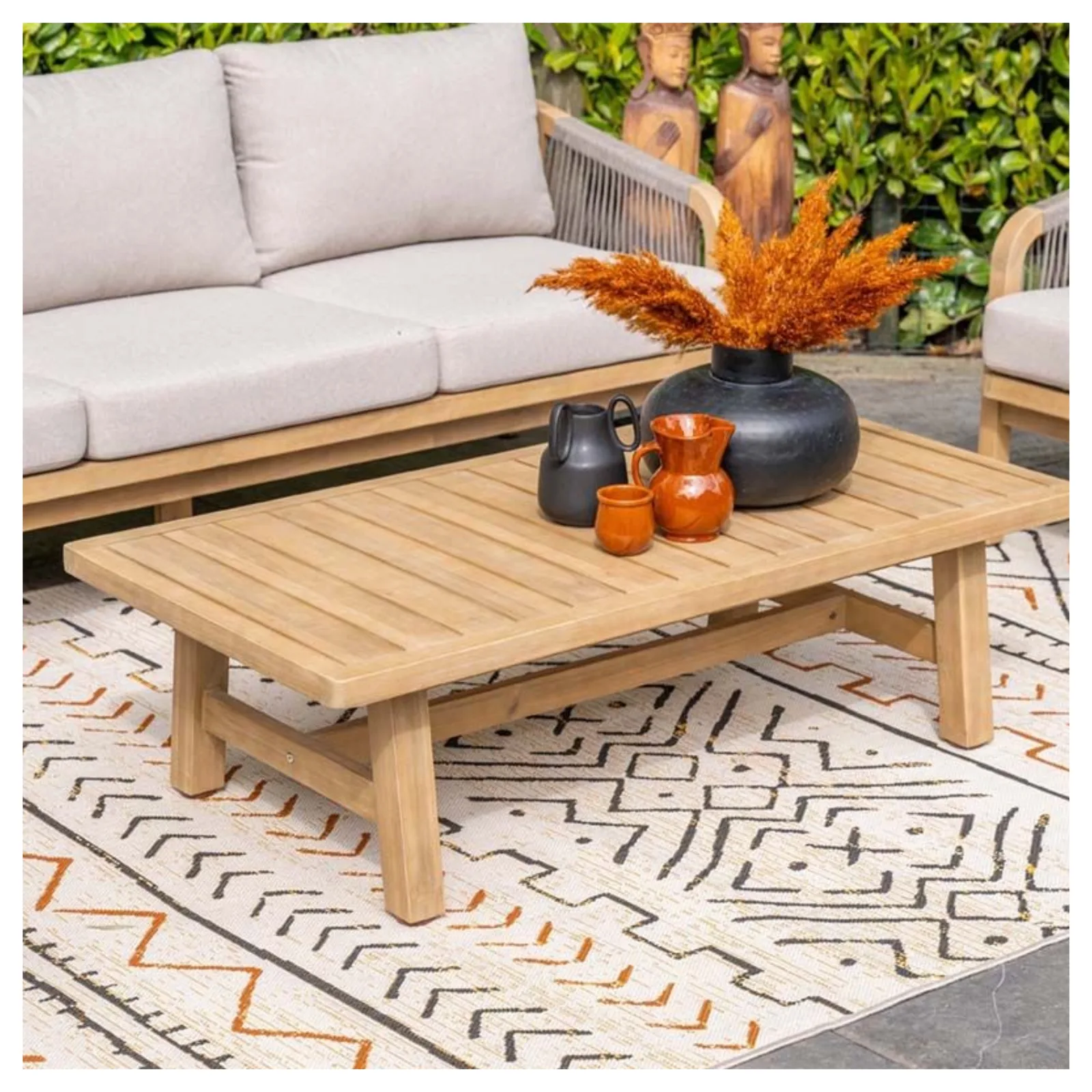 Santos stoel-bank loungeset - 4-delig - acaciahout met white wash - rope taupe - grey sand 3