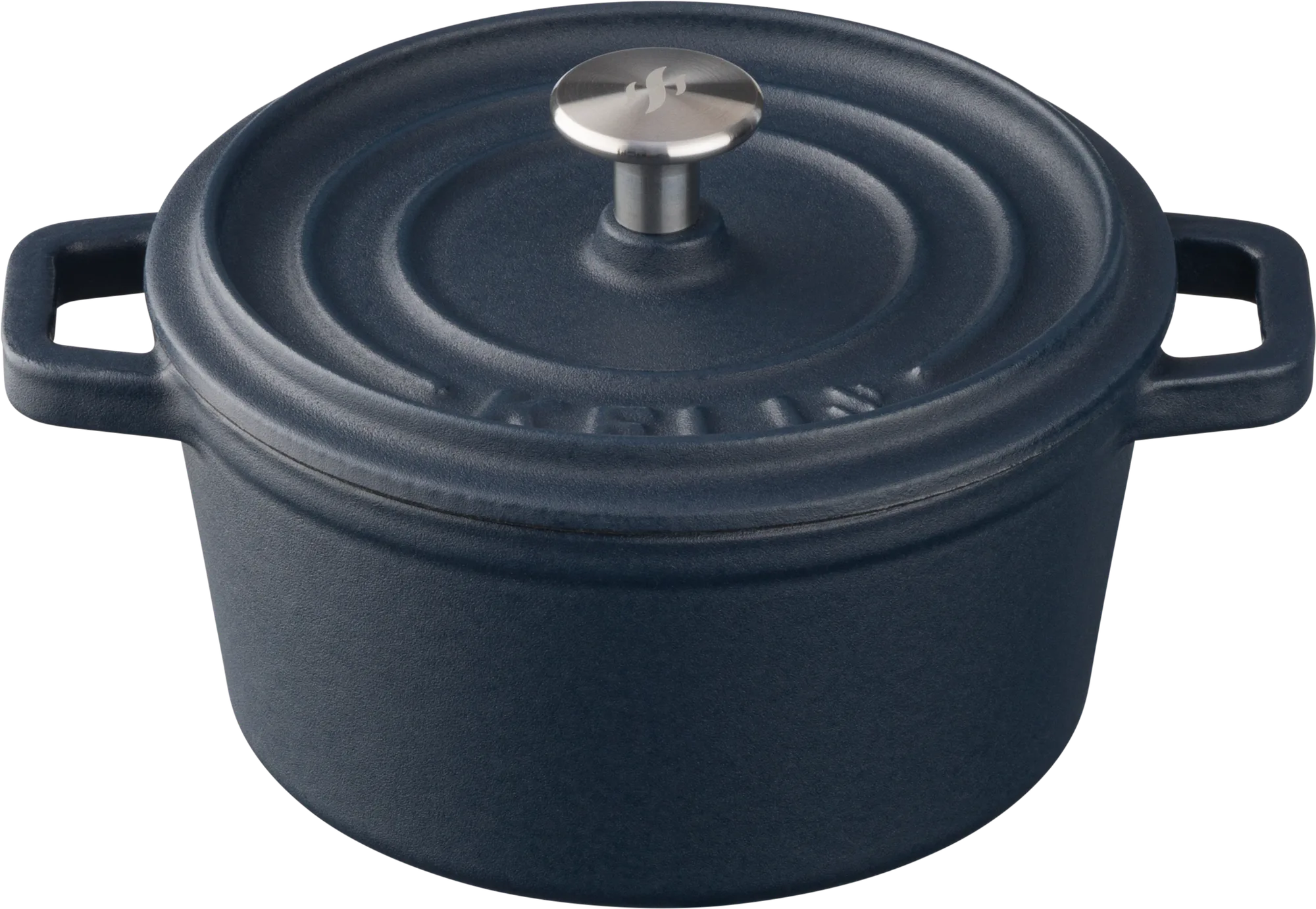 Keij Mini Dutch Oven 0,5L - 14 cm - Gietijzer - Mat Blauw Emaille