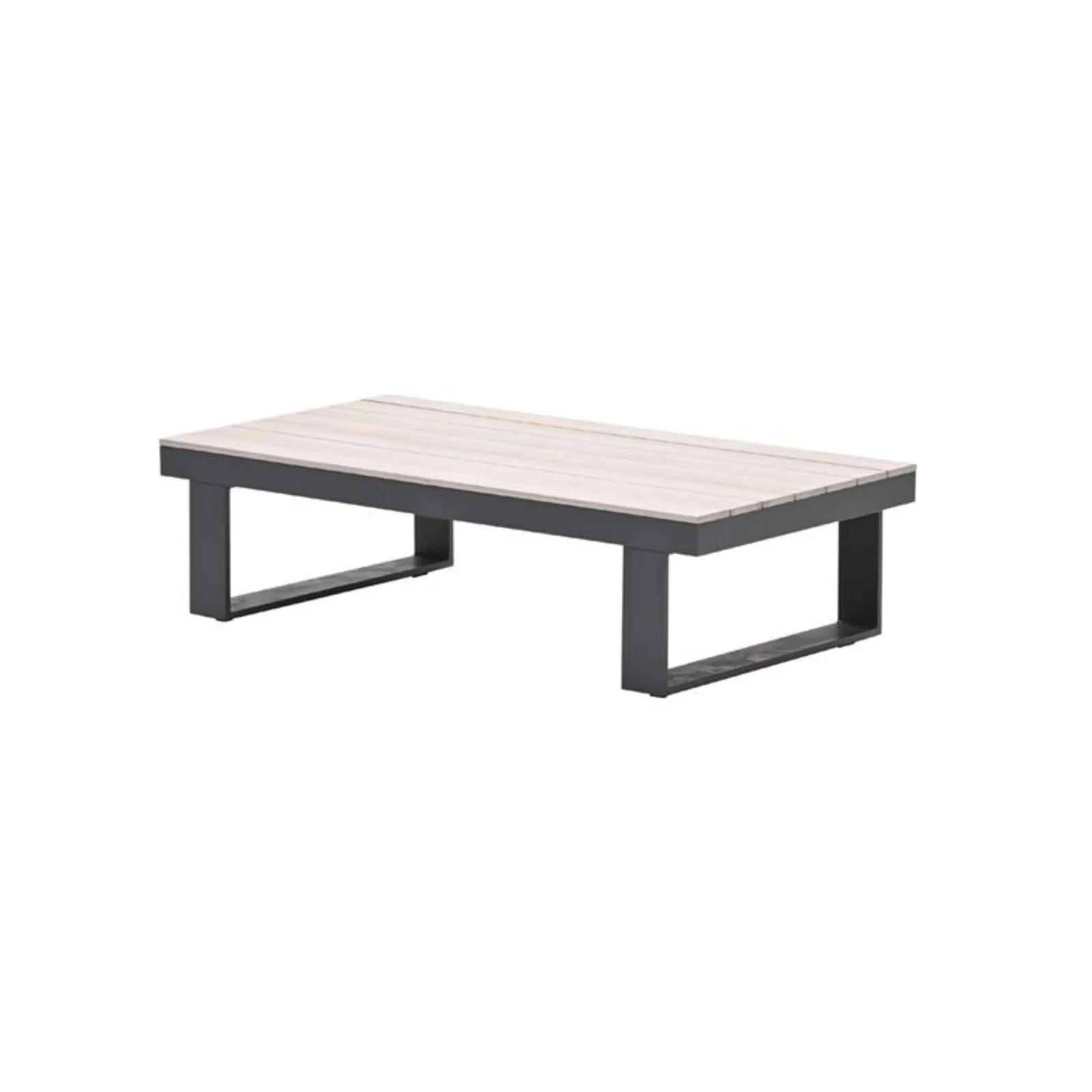 Bologna lounge tafel - 130x70 cm - carbon black - light teak Vironwood