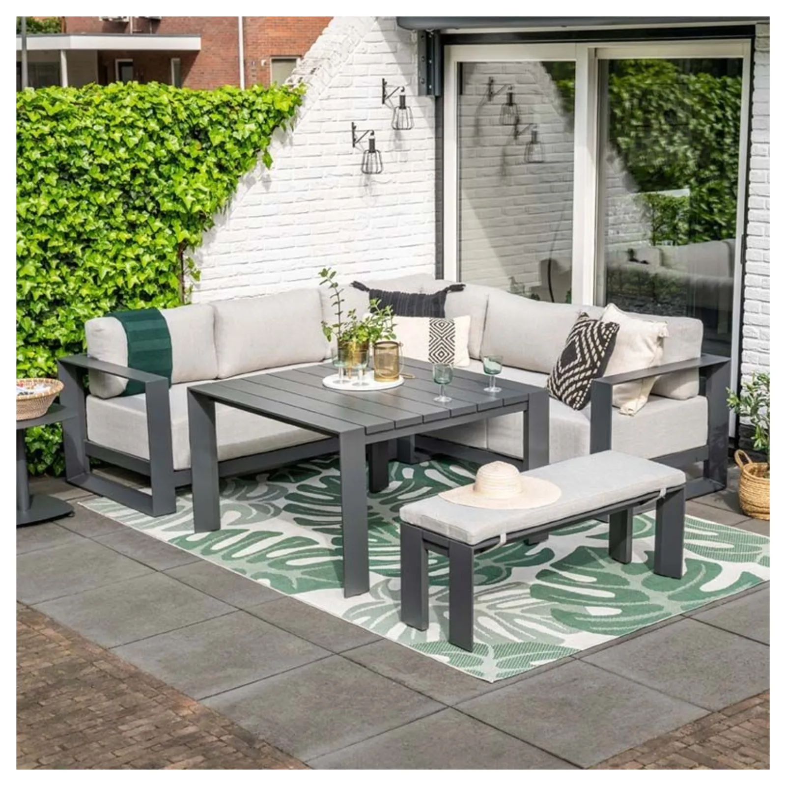 Levanto hoek loungeset - 3-delig - carbon black - valley sand 4