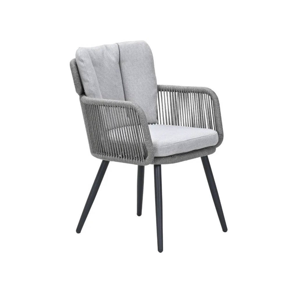 Linares XL dining fauteuil - carbon black - rope grijs zand - valley sand - Antraciet - hoofdafbeelding