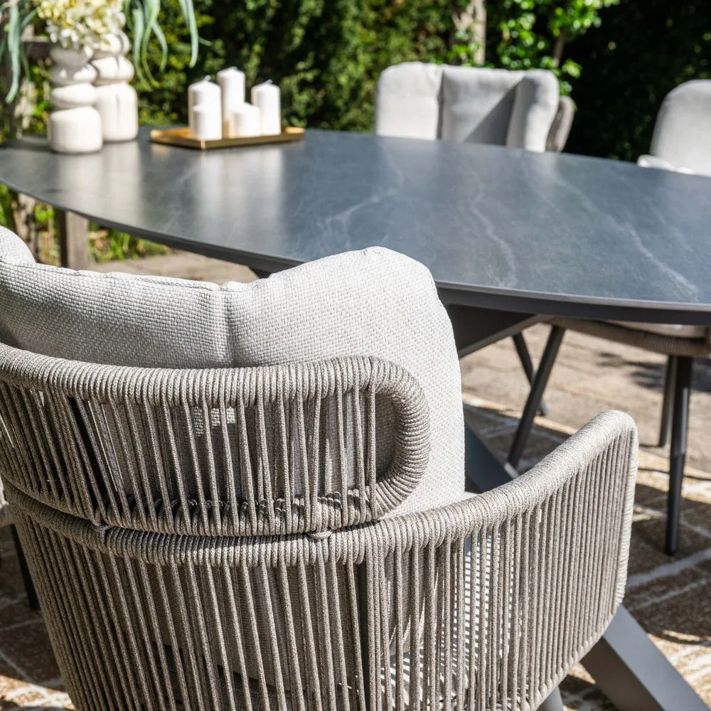 Linares XL dining fauteuil - carbon black - rope grijs zand - valley sand - Antraciet - afbeelding 5