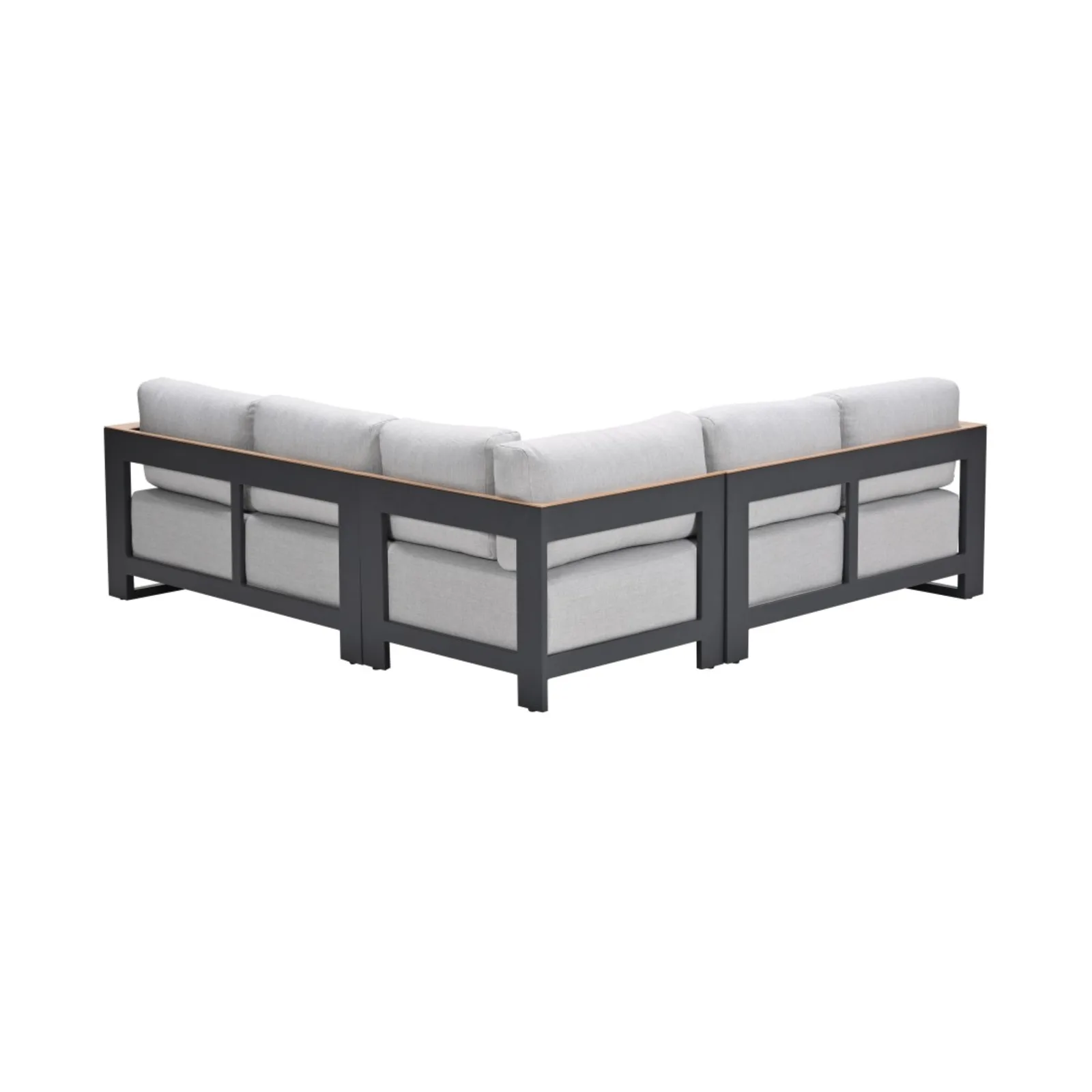 Levanto hoek loungeset - 3-delig - carbon black - valley sand - light teaklook 3