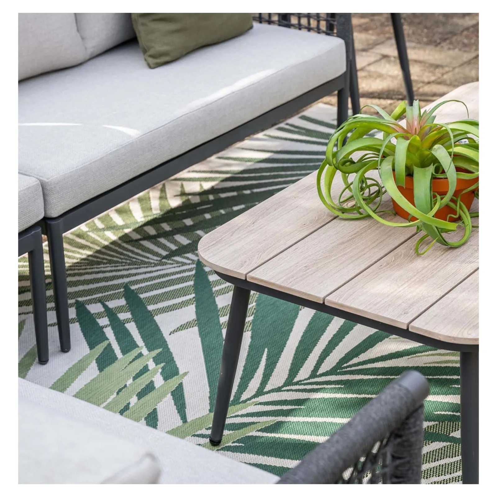 Garden Impressions Teramon salon de jardin avec table haute en corde gris foncé