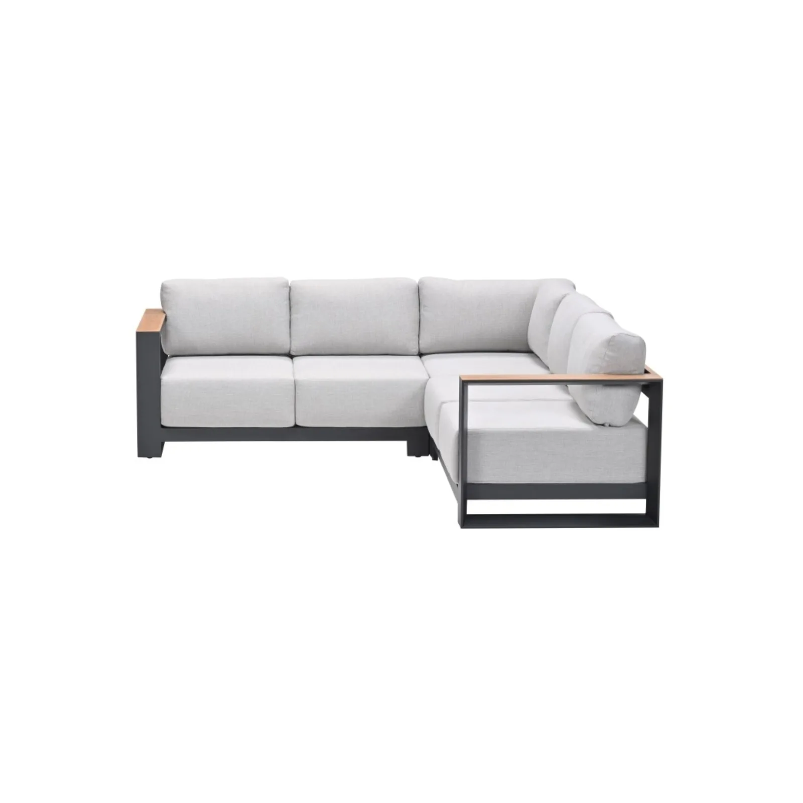 Levanto hoek loungeset - 3-delig - carbon black - valley sand - light teaklook 6