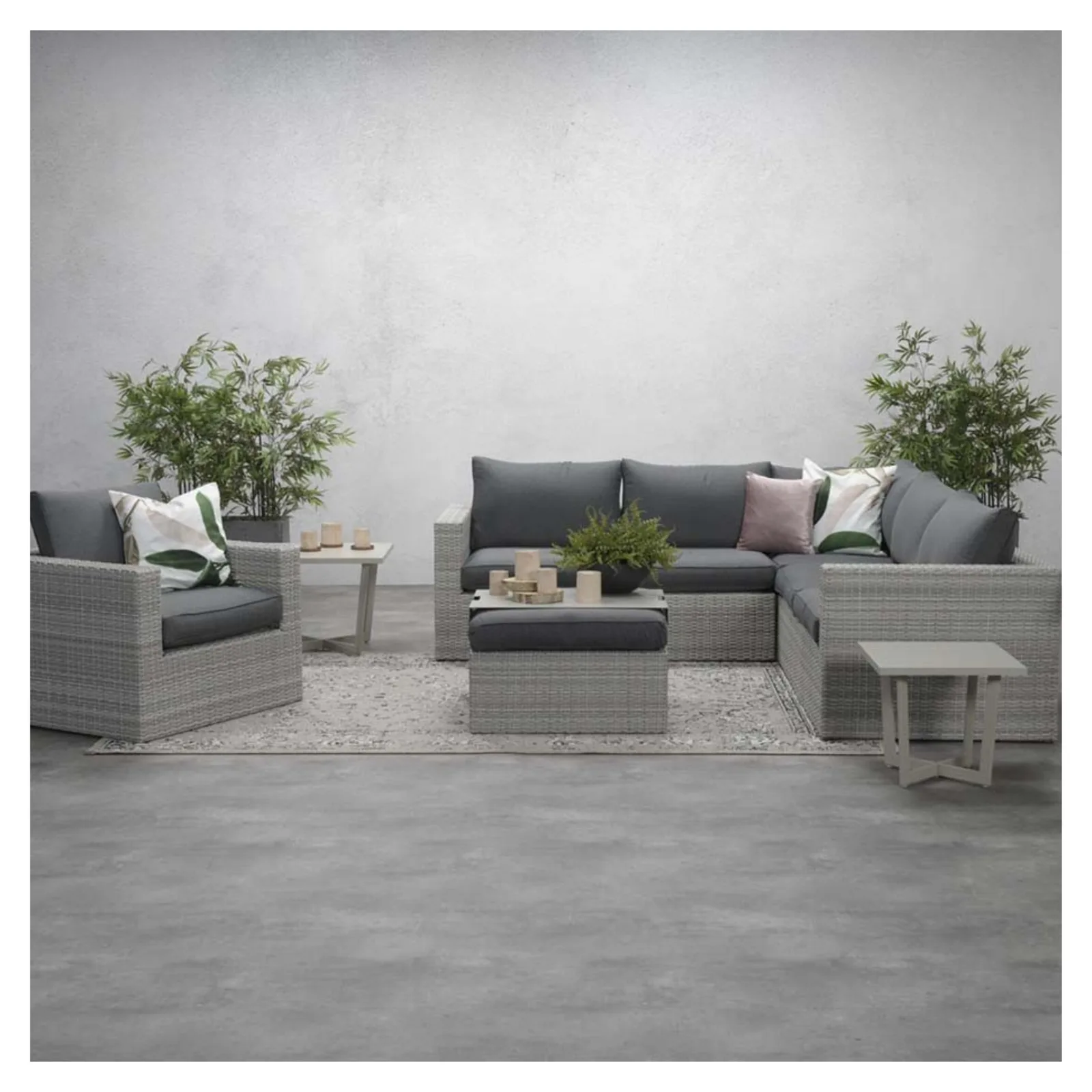 Orangebird lounge tuinstoel wicker- vintage grey - reflex black 4