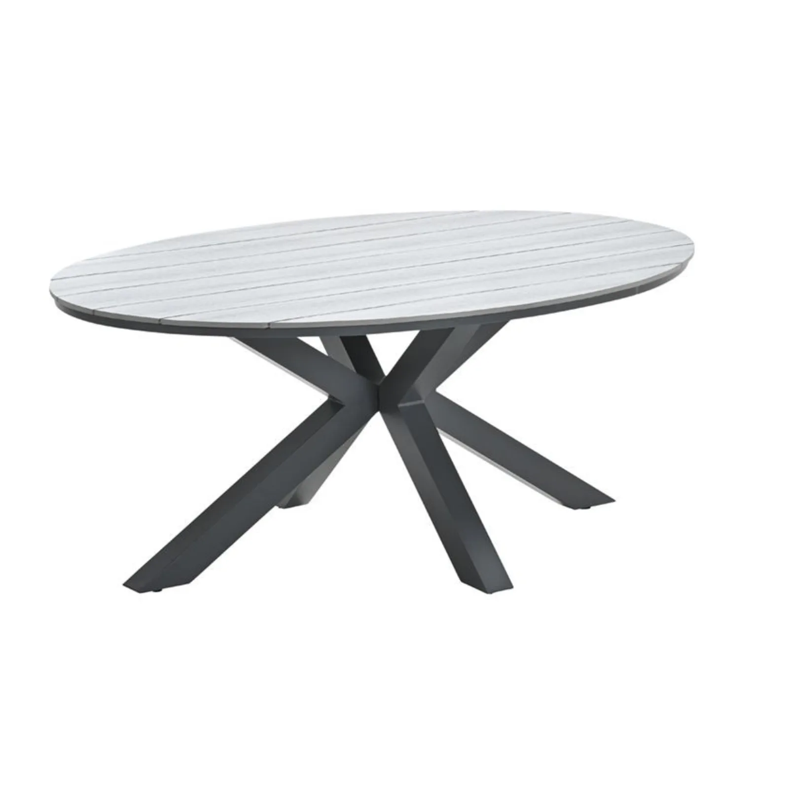 Edison tuintafel - ovaal - 180x115 cm - carbon black - grey teak Vironwood