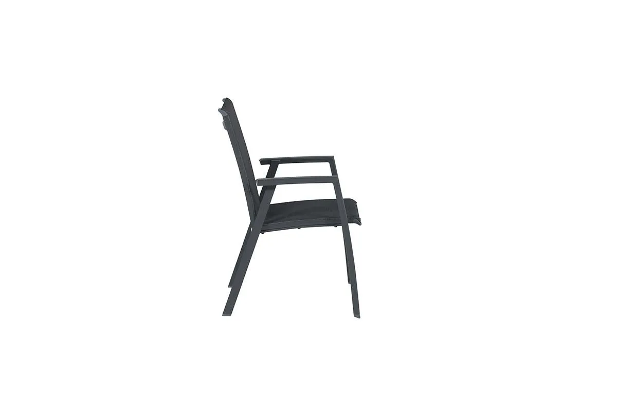 Garden Impressions Gala chaises de jardin lot de 4 noir carbone