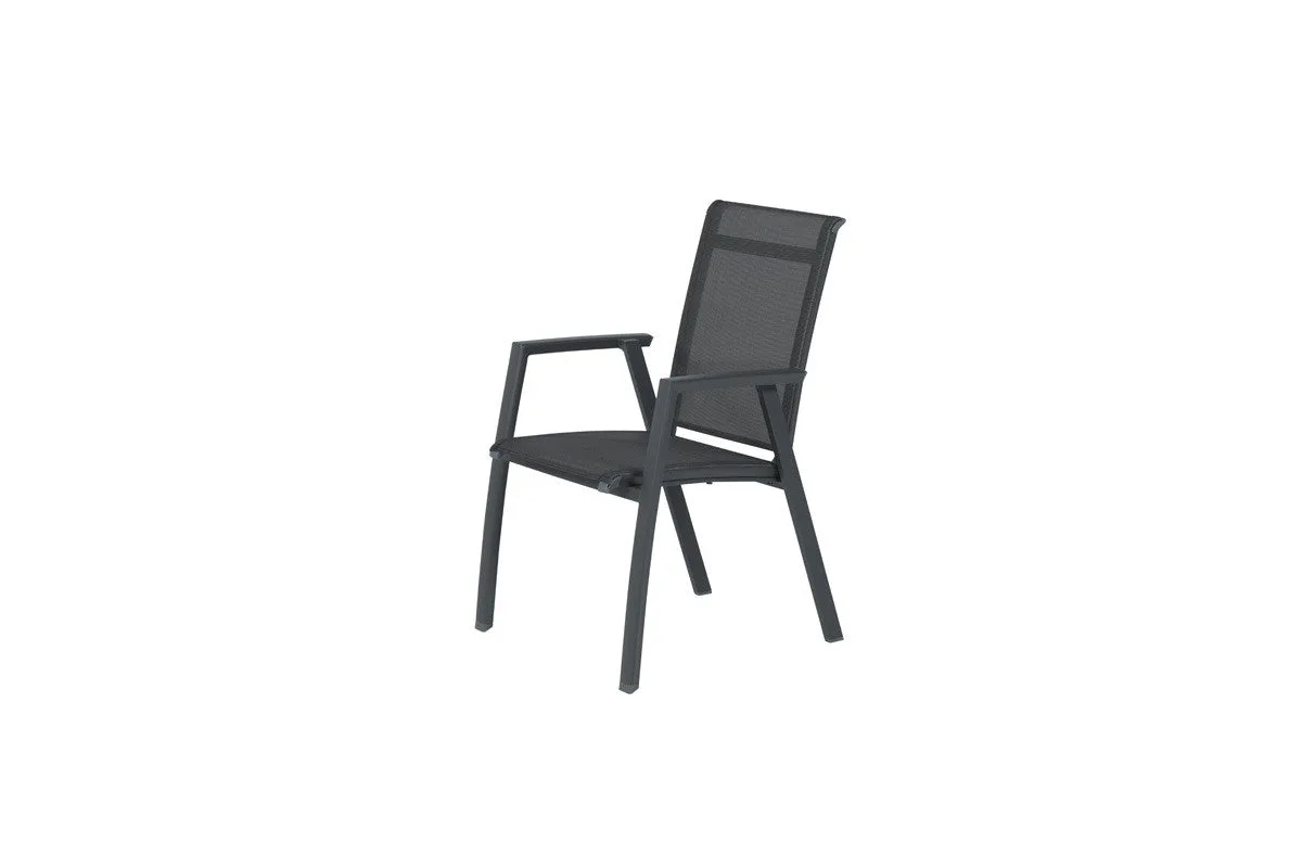 Garden Impressions Gala chaises de jardin lot de 4 noir carbone