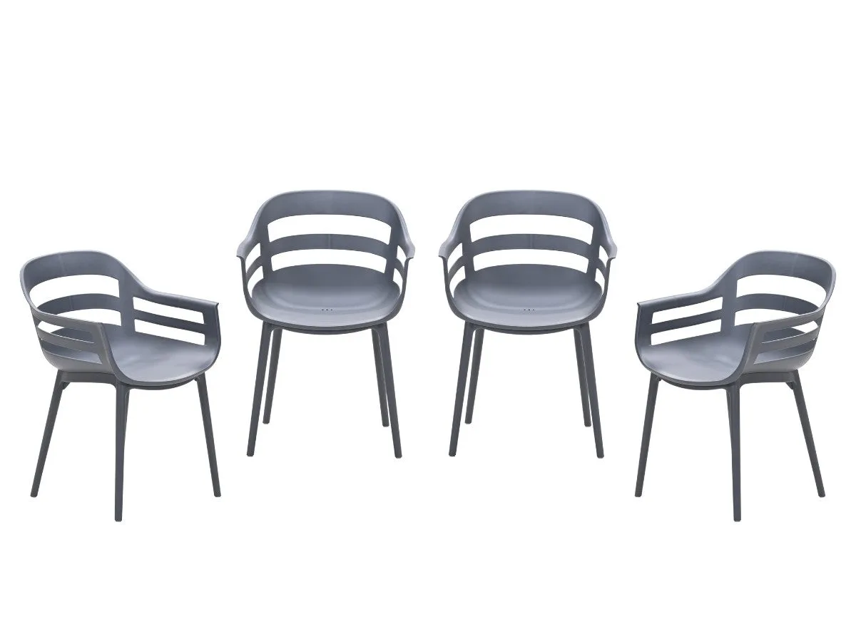 Garden Impressions Ceasar, ensemble de 4 chaises de jardin anthracite