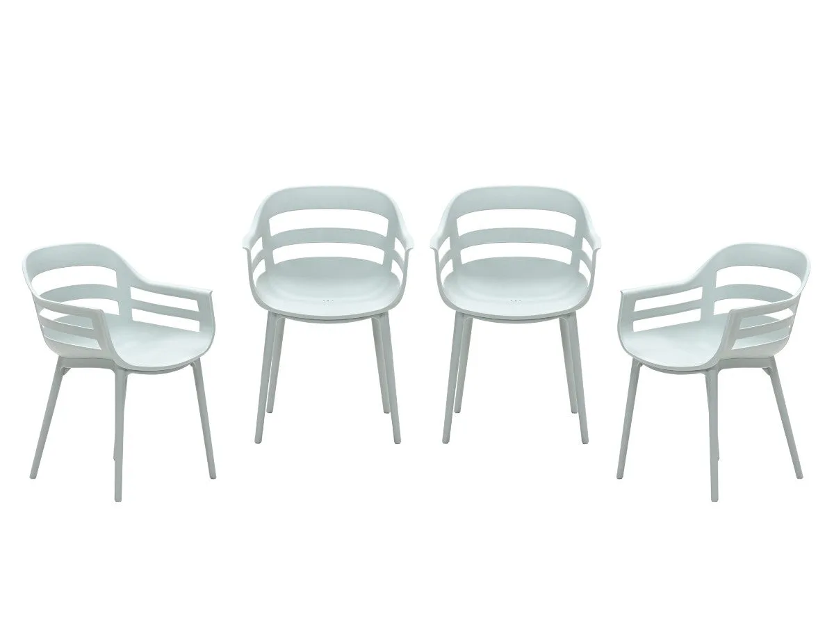 Garden Impressions Ceasar, ensemble de 4 chaises de jardin, olive