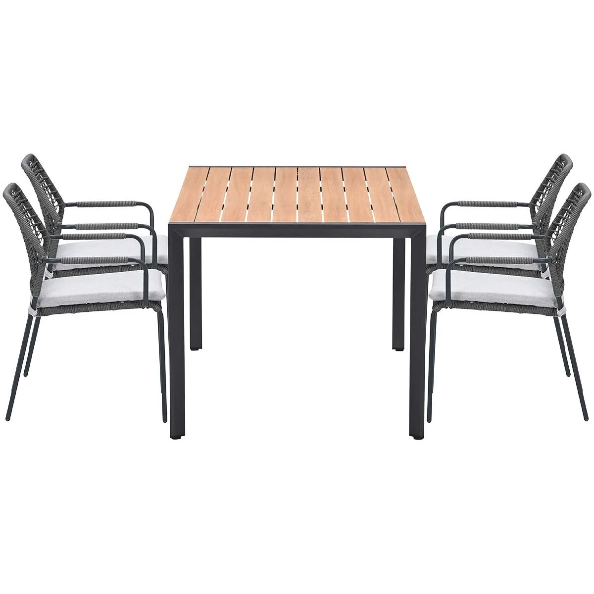 Garden Impressions Swifty chaises de jardin 4 pièces + table Felini 160 cm