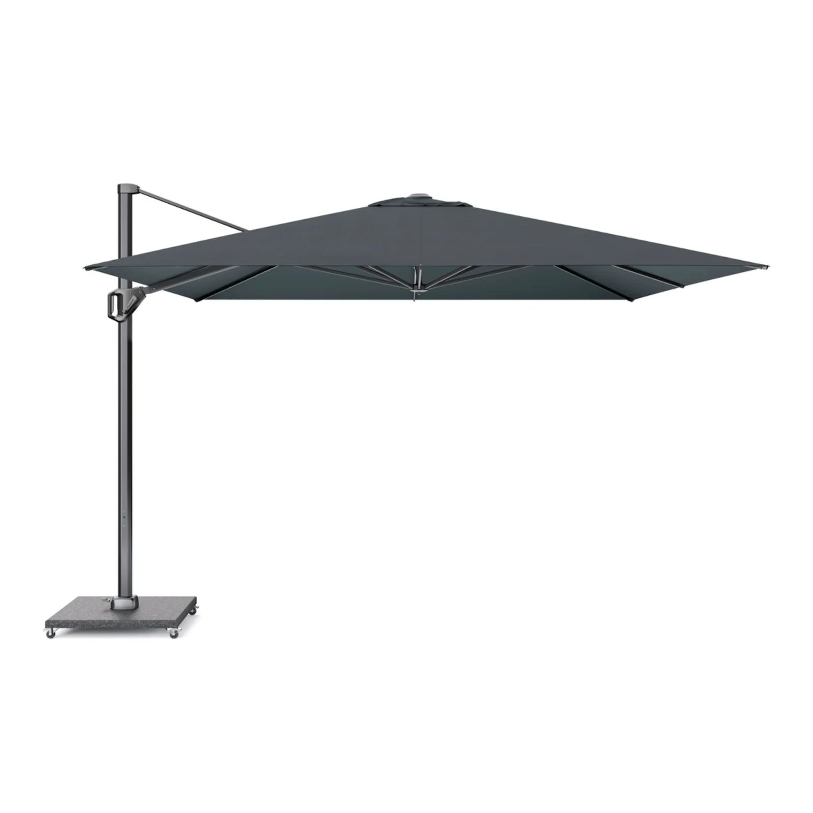Platinum Sun & Shade zweefparasol Challenger T¹ Telescope premium 350x350 Faded black.