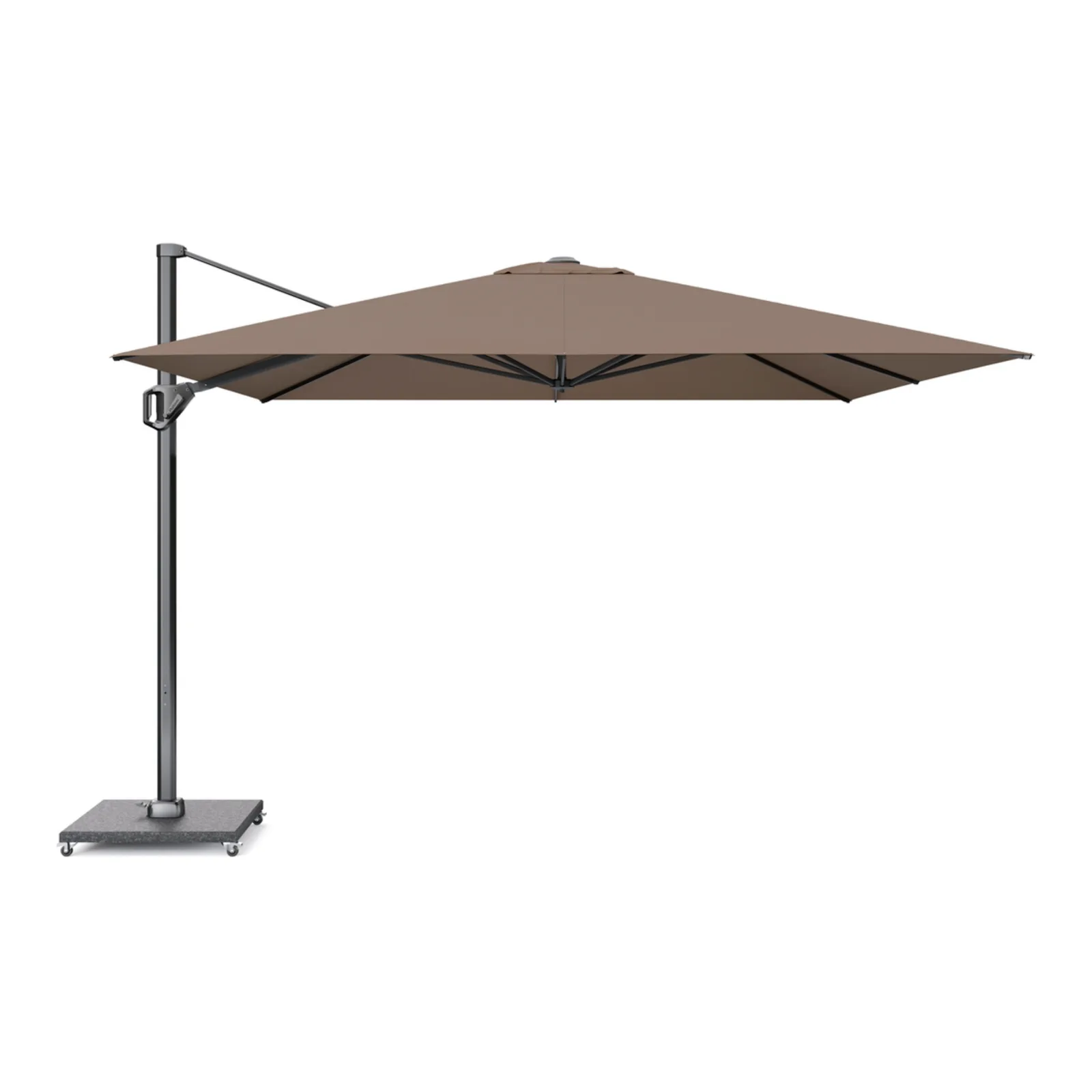 Platinum Sun & Shade zweefparasol Challenger T¹ Telescope premium 350x350 Havana.