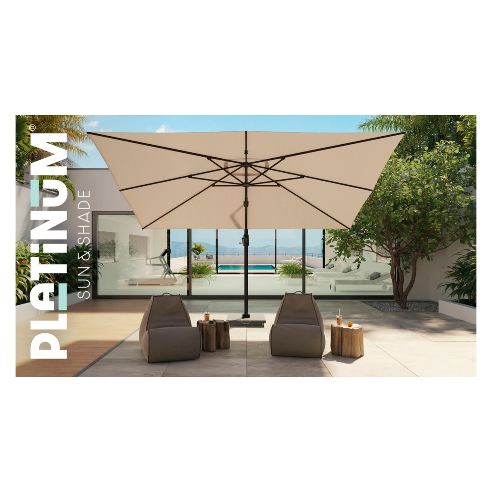 Platinum Sun &amp; Shade zweefparasol Challenger T¹ 400x300 Manhattan. 9