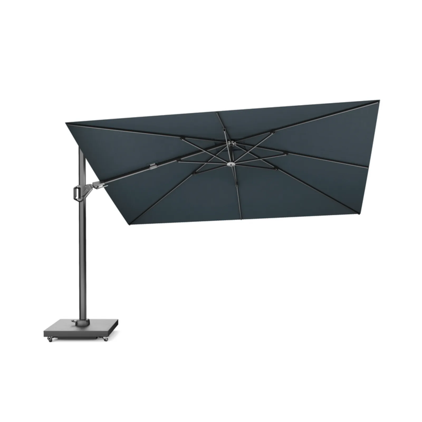 Platinum Sun &amp; Shade zweefparasol Challenger T² premium 260x350 Faded Black.