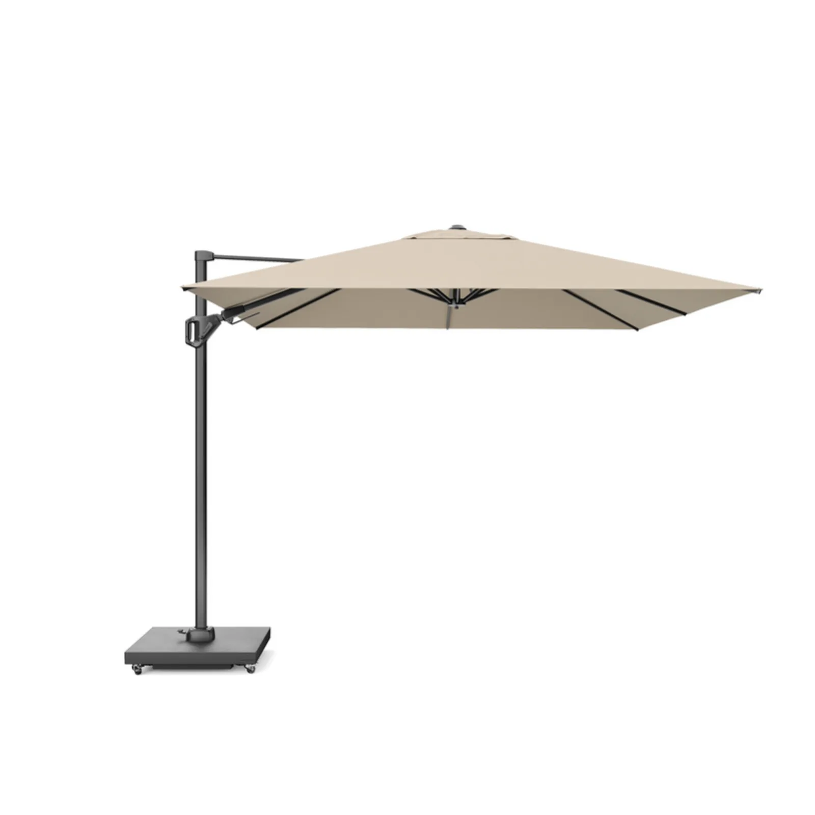 Platinum Sun &amp; Shade zweefparasol Challenger T² premium 350x260 Champagne.