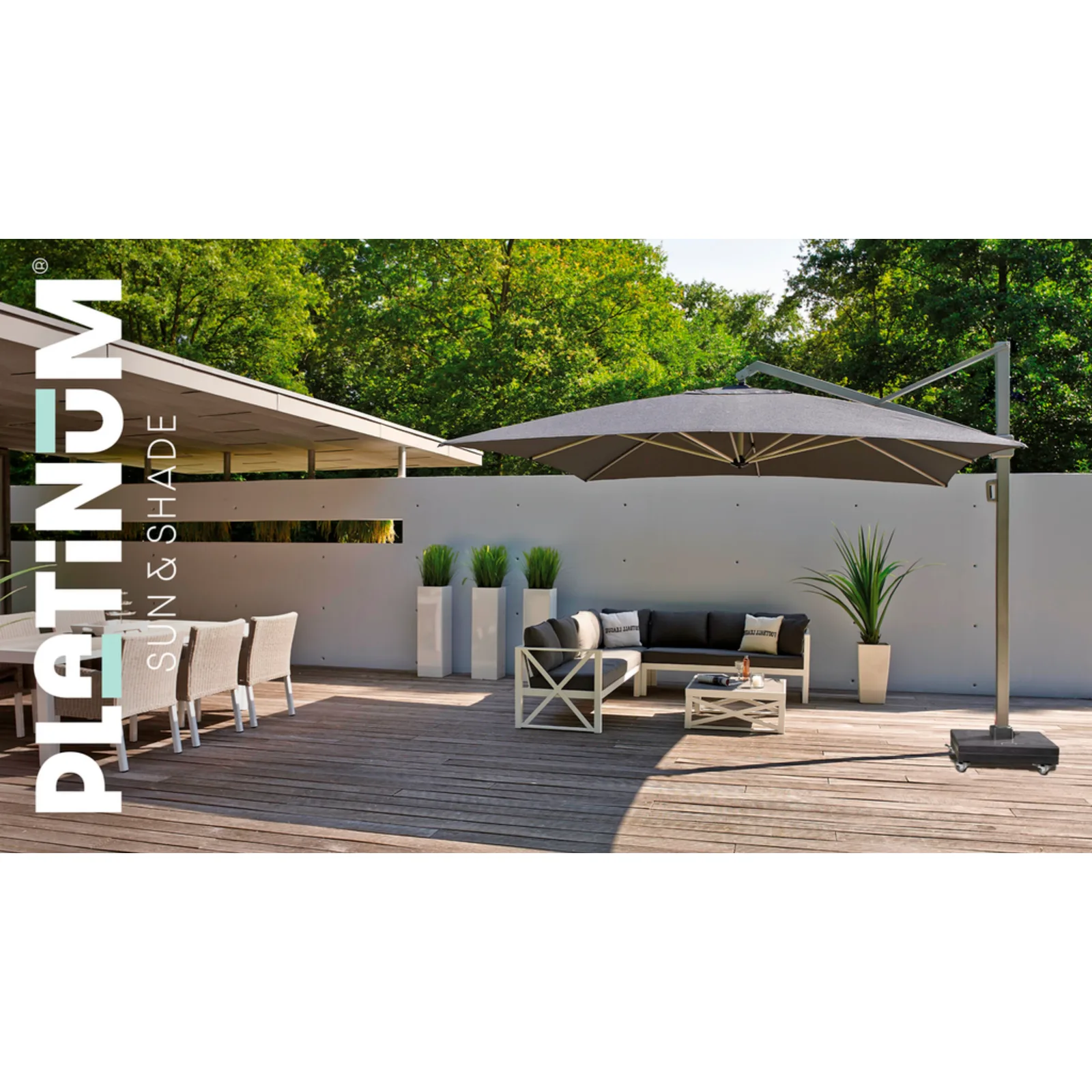 Platinum Sun & Shade zweefparasol Icon Premium 350x350 Faded black. 3
