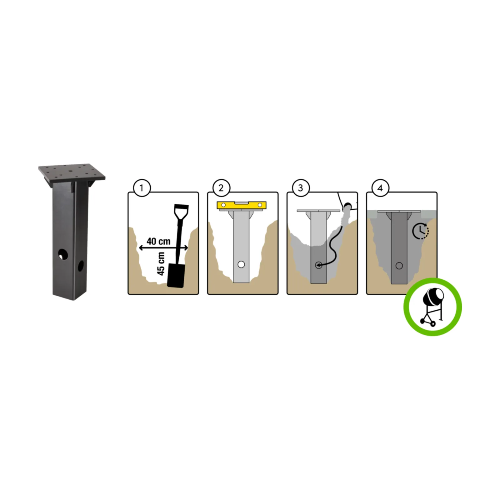 Platinum Sun &amp; Shade ingraaf parasolvoet beton 6