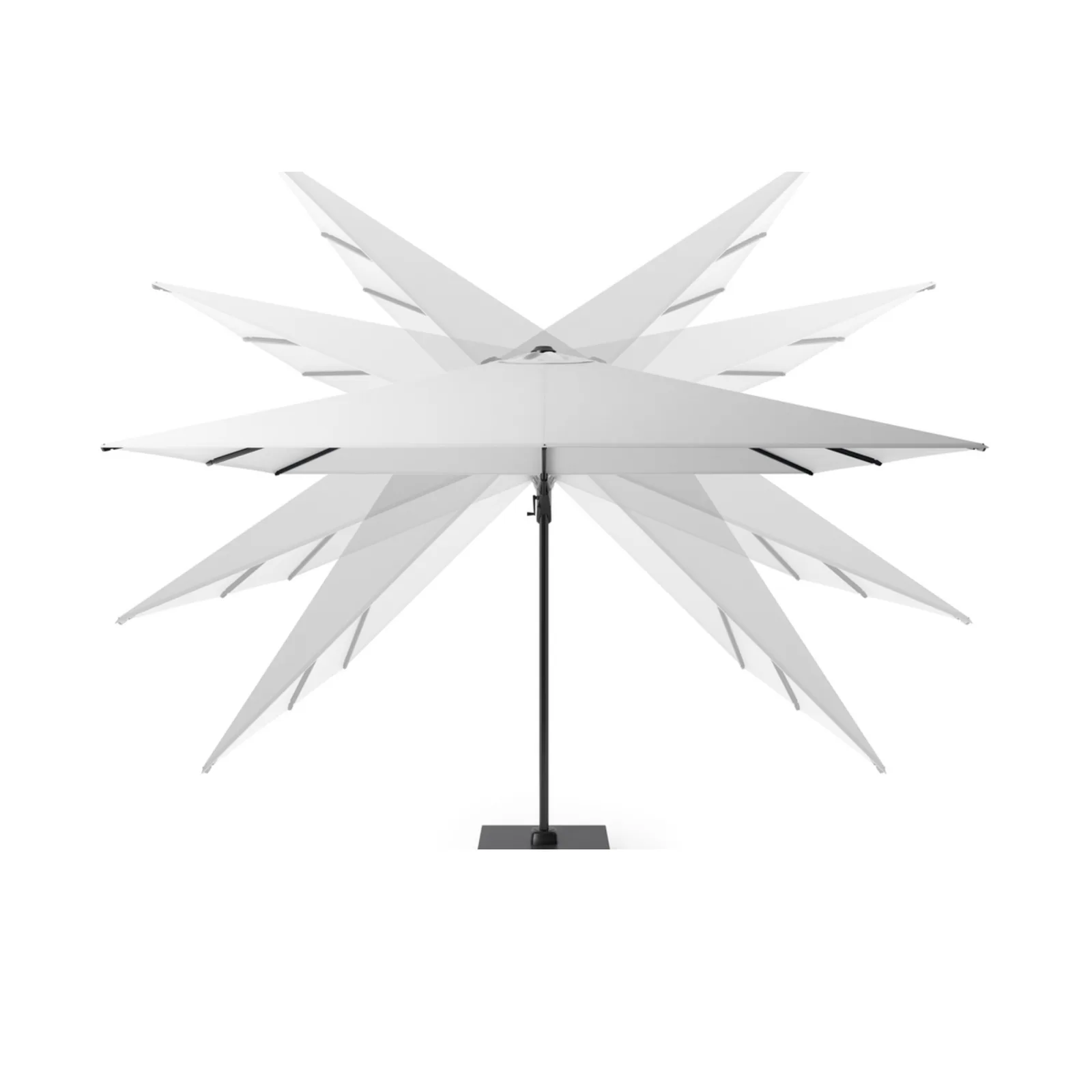 Platinum Sun &amp; Shade zweefparasol Voyager T² 270x270 lichtgrijs. 3