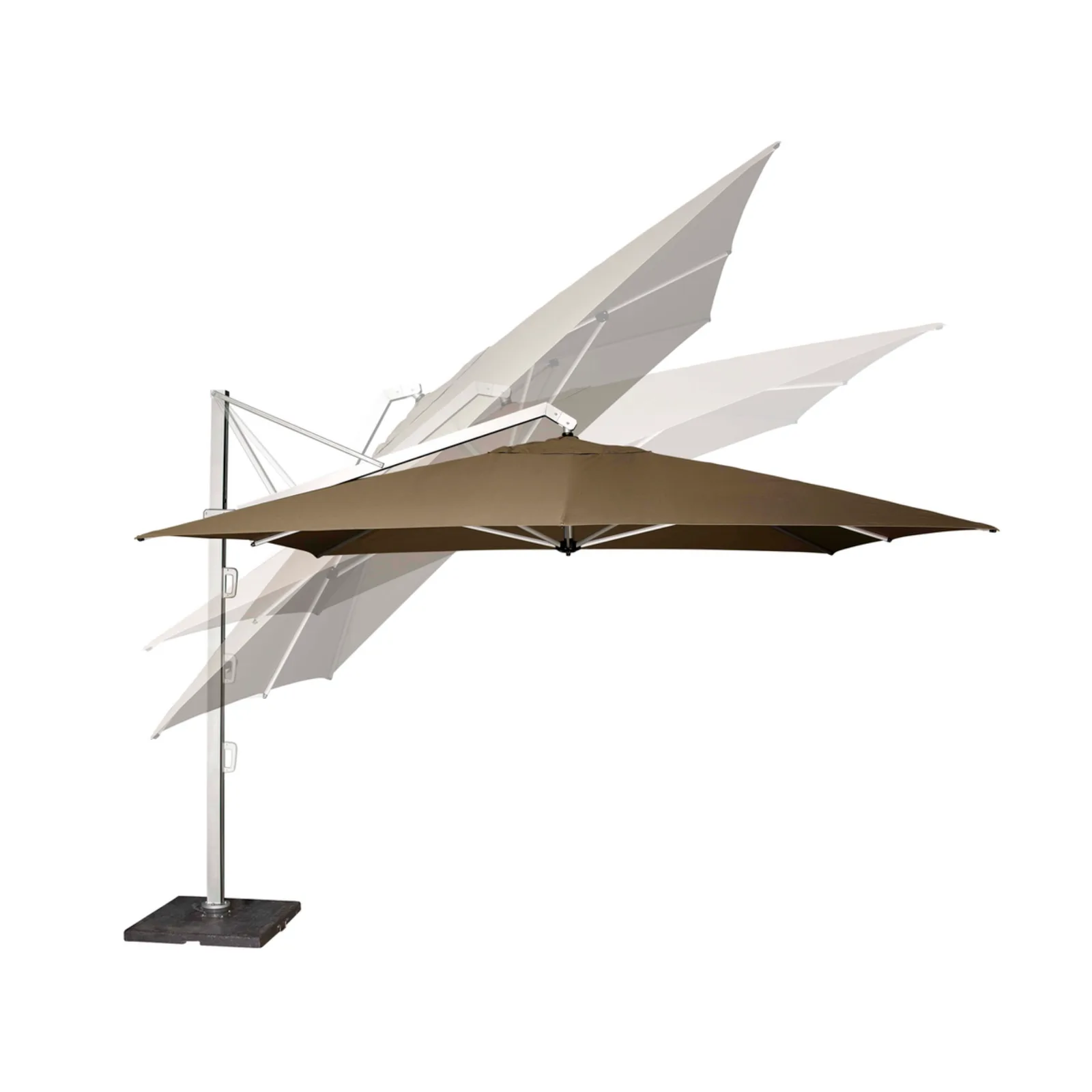 Platinum Sun & Shade zweefparasol Icon Premium 350x350 Havana. 7
