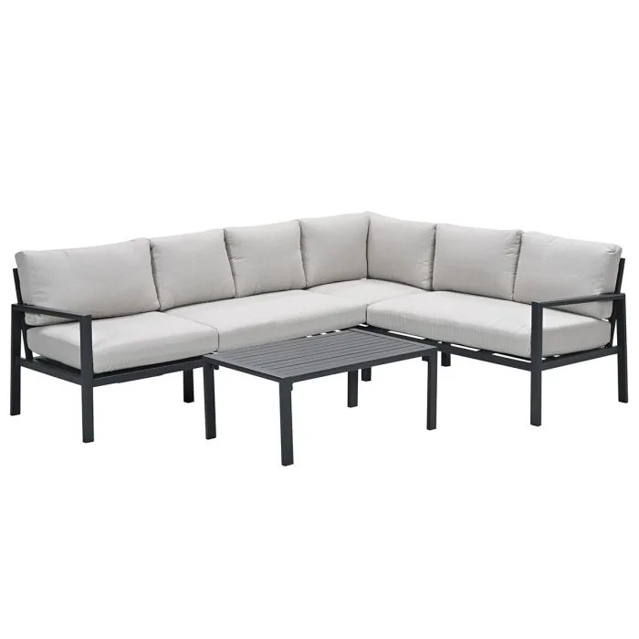 Garden Impressions Lexington loungeset 4-delig rechts carbon black desert sand