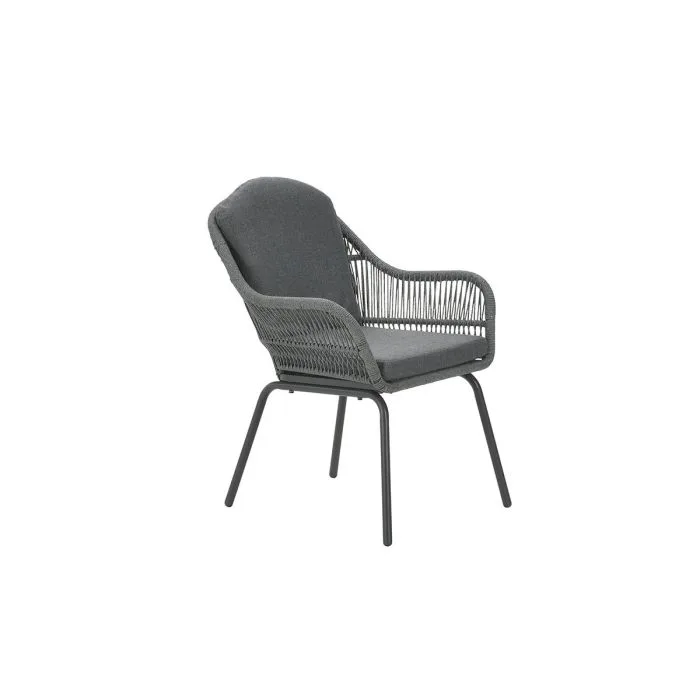 Garden Impressions Triton dining fauteuil  carbon black -rope mid grey mystic grey