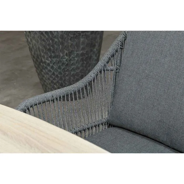 Garden Impressions Triton dining fauteuil  carbon black -rope mid grey mystic grey