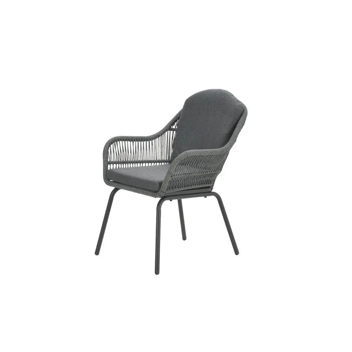 Garden Impressions Triton dining fauteuil  carbon black -rope mid grey mystic grey
