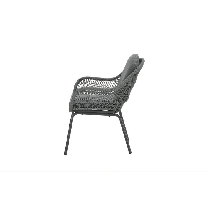 Garden Impressions Triton dining fauteuil  carbon black -rope mid grey mystic grey