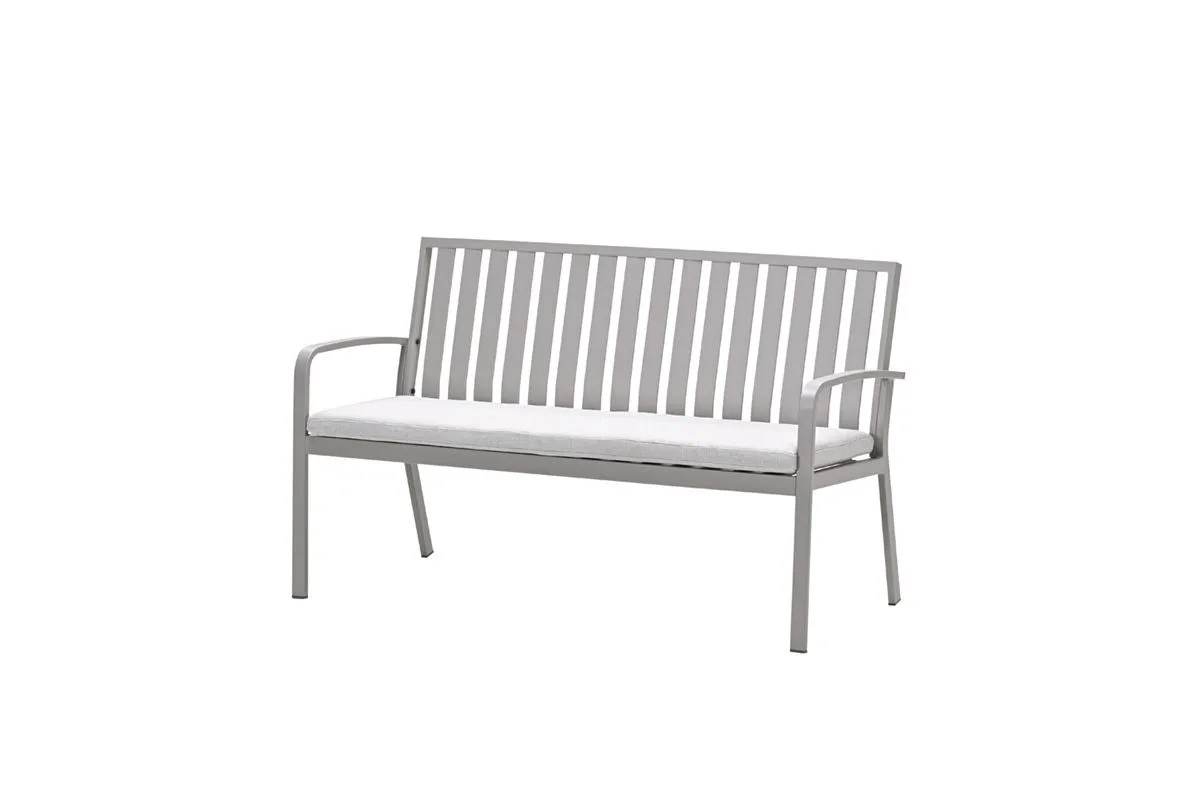 Garden Impressions Bruno park bench aluminium taupe with sand-coloured cushion