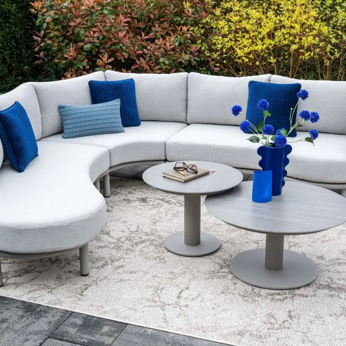 Garden Impressions Nice lounge tafel Ø80xH40 cm taupe   Centostone Napoli sand