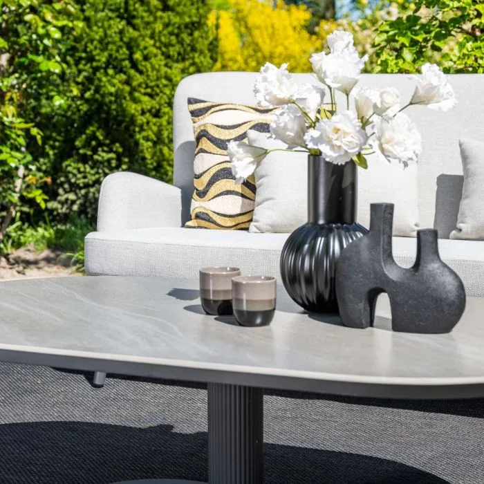 Garden Impressions Nice lounge tafel 130x70xH40 cm carbon black  Centostone Napoli sand