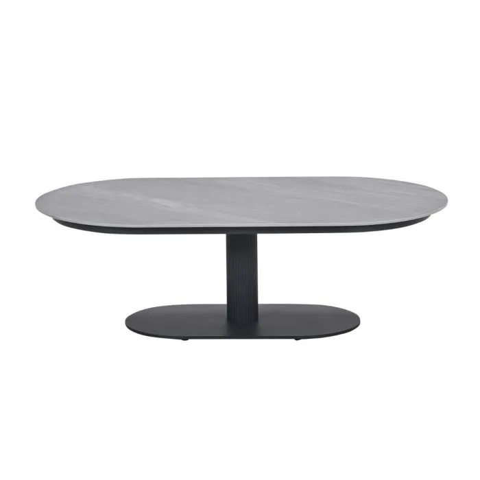 Garden Impressions Nice lounge tafel 130x70xH40 cm carbon black  Centostone Napoli sand