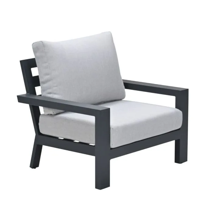 Garden Impressions Geneva lounge fauteuil carbon black  valley sand