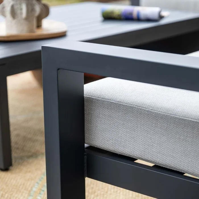 Garden Impressions Geneva lounge fauteuil carbon black  valley sand