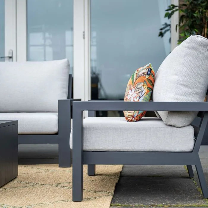 Garden Impressions Geneva lounge fauteuil carbon black  valley sand