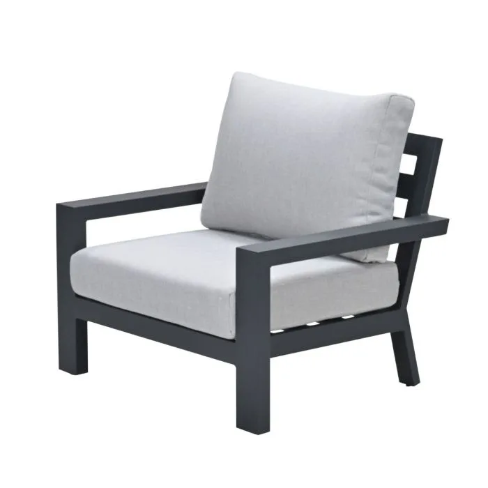 Garden Impressions Geneva lounge fauteuil carbon black  valley sand