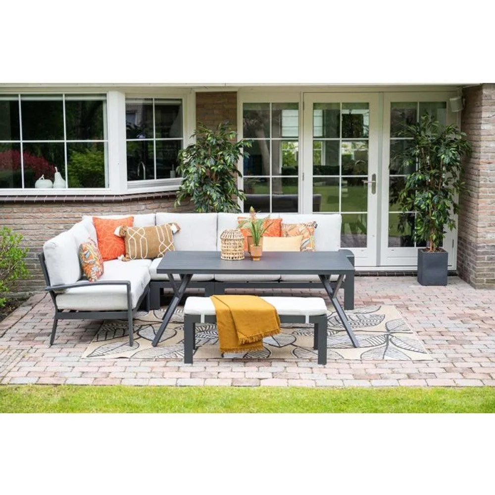 Garden Impressions Rondo lounge-dining set 6-delig carbon black  valley sand