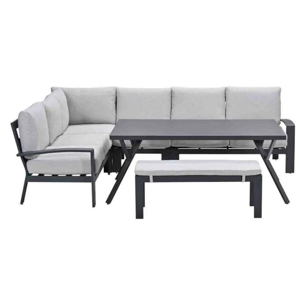 Garden Impressions Rondo lounge-dining set 6-delig carbon black  valley sand