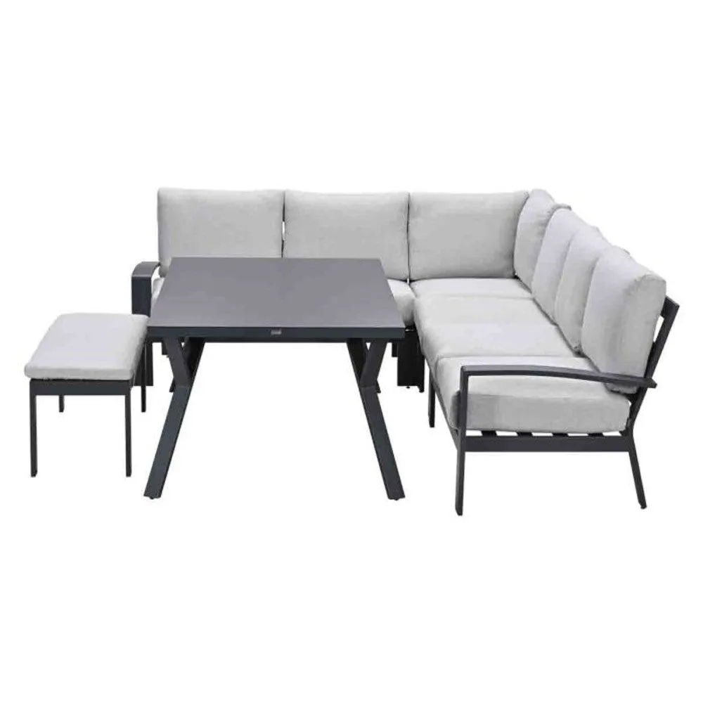 Garden Impressions Rondo lounge-dining set 6-delig carbon black  valley sand