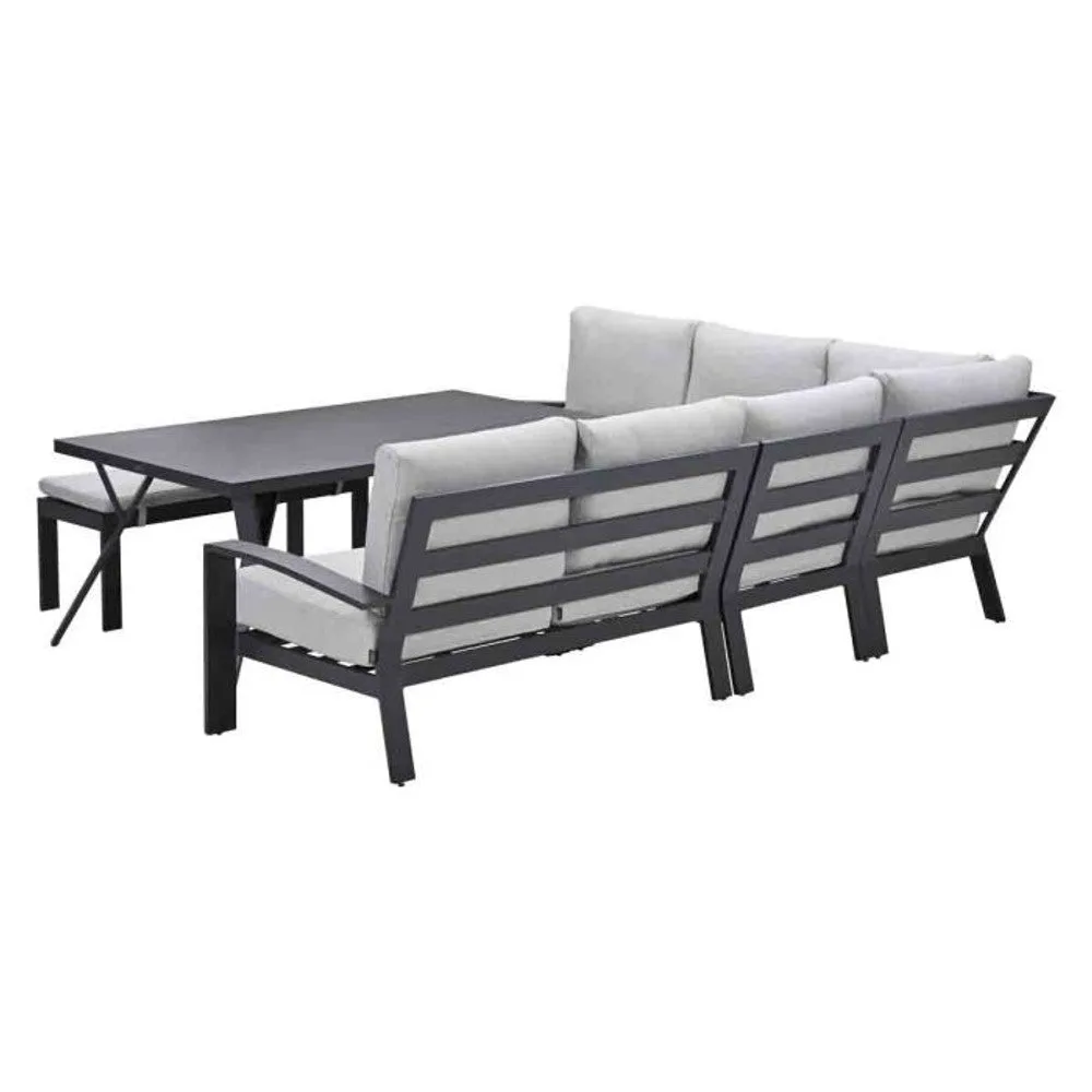 Garden Impressions Rondo lounge-dining set 6-delig carbon black  valley sand