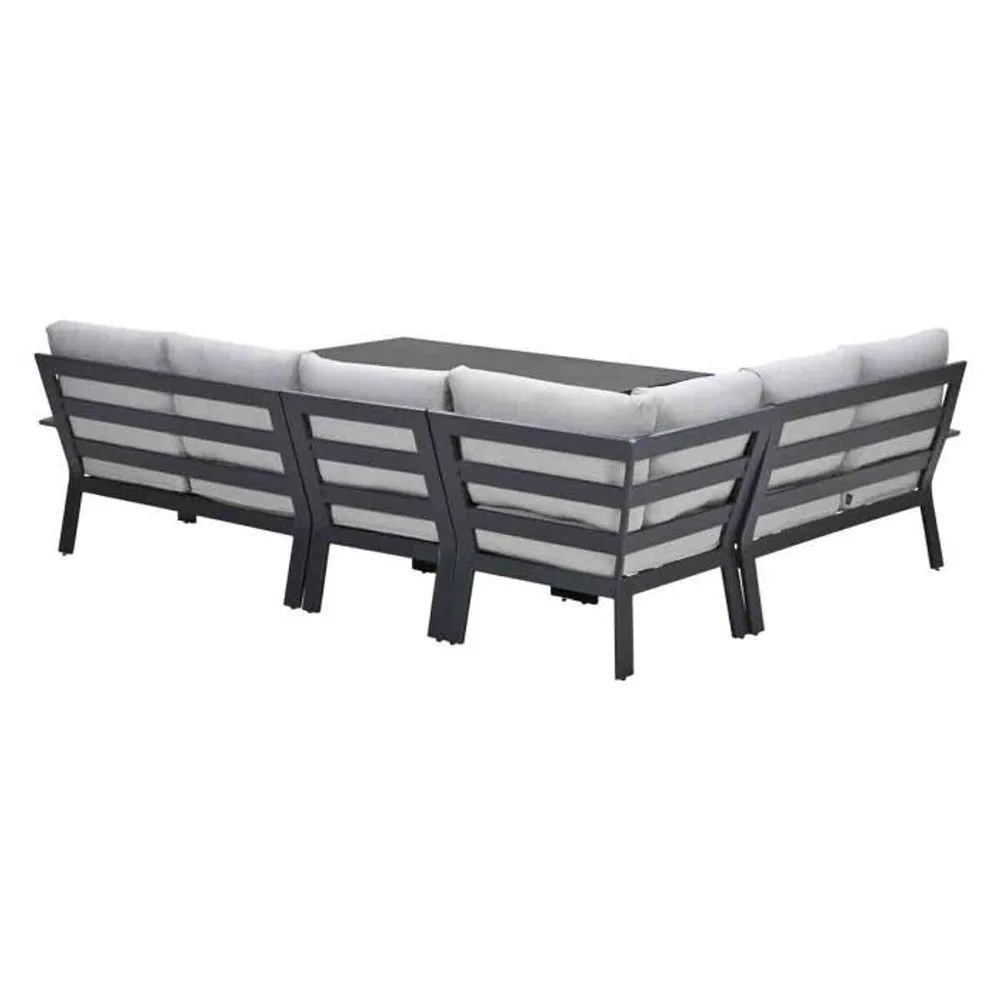 Garden Impressions Rondo lounge-dining set 6-delig carbon black  valley sand