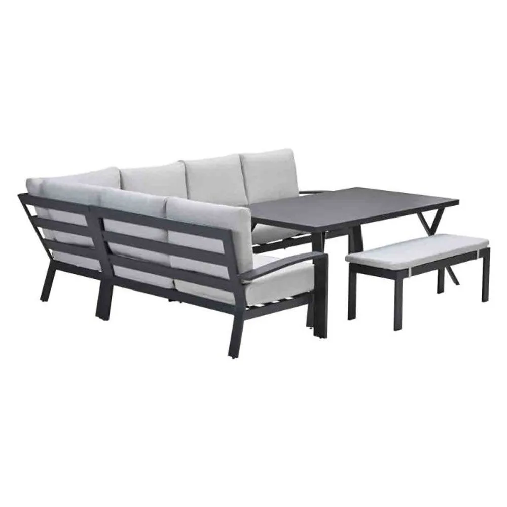 Garden Impressions Rondo lounge-dining set 6-delig carbon black  valley sand