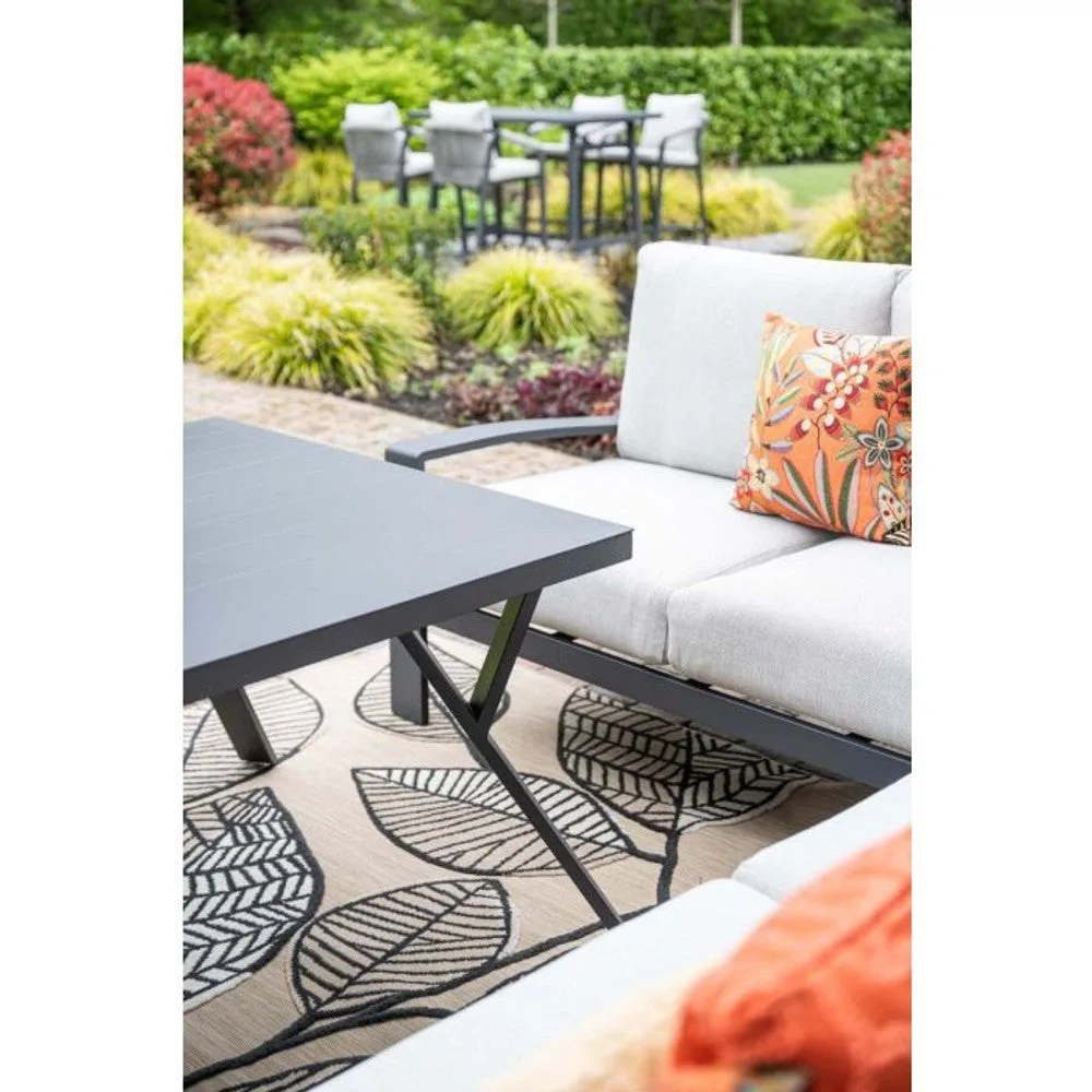 Garden Impressions Rondo lounge-dining set 6-delig carbon black  valley sand