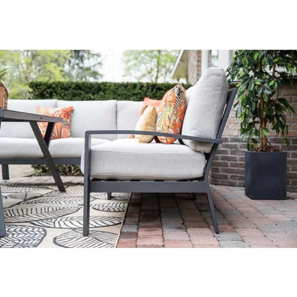 Garden Impressions Rondo lounge-dining set 6-delig carbon black  valley sand