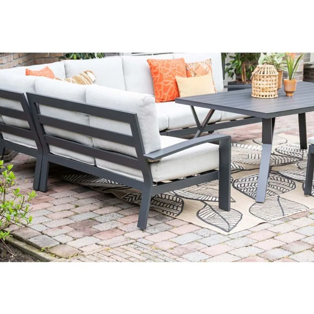 Garden Impressions Rondo lounge-dining set 6-delig carbon black  valley sand
